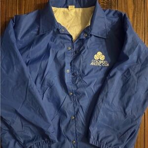 Vintage 80s WOLF Blue & White Sportswear Jacket